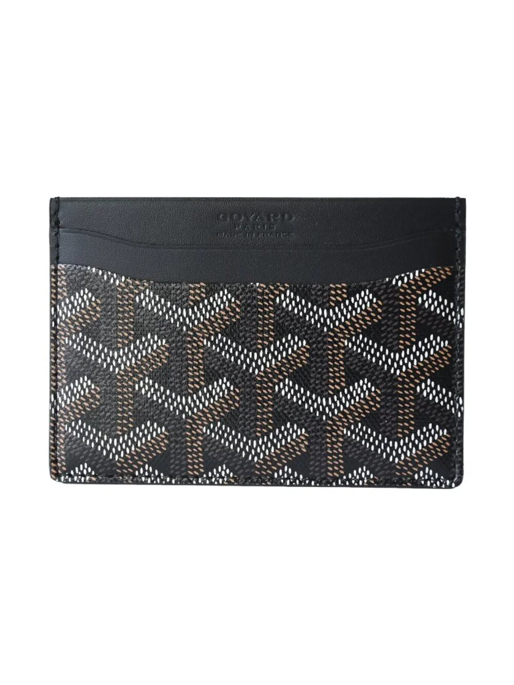 Goyard Saint Sulpice Card Holder Black Tan Canvas
